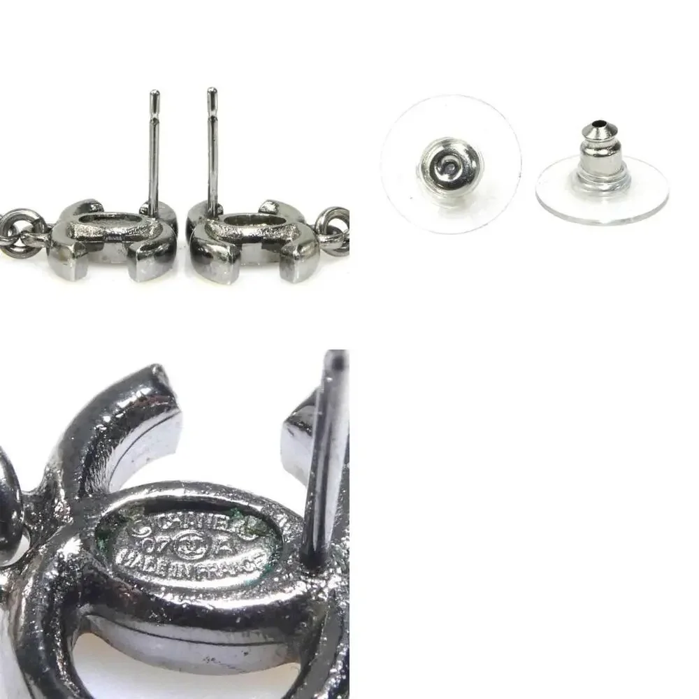 Chanel Cc Logo Earrings Silver-Tone #208590C65B - Picture 5 of 5